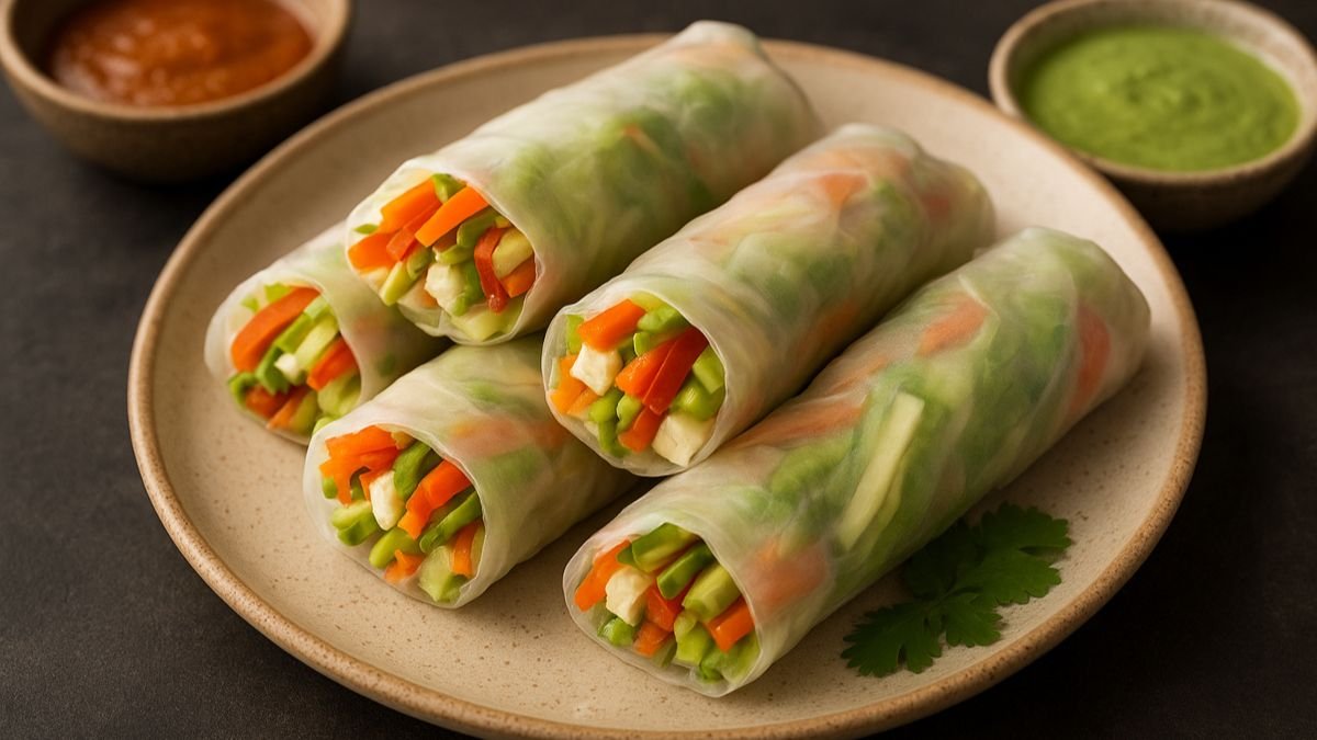 राइस पेपर रोल्स रेसिपी, हेल्दी और झटपट बनने वाला स्नैक