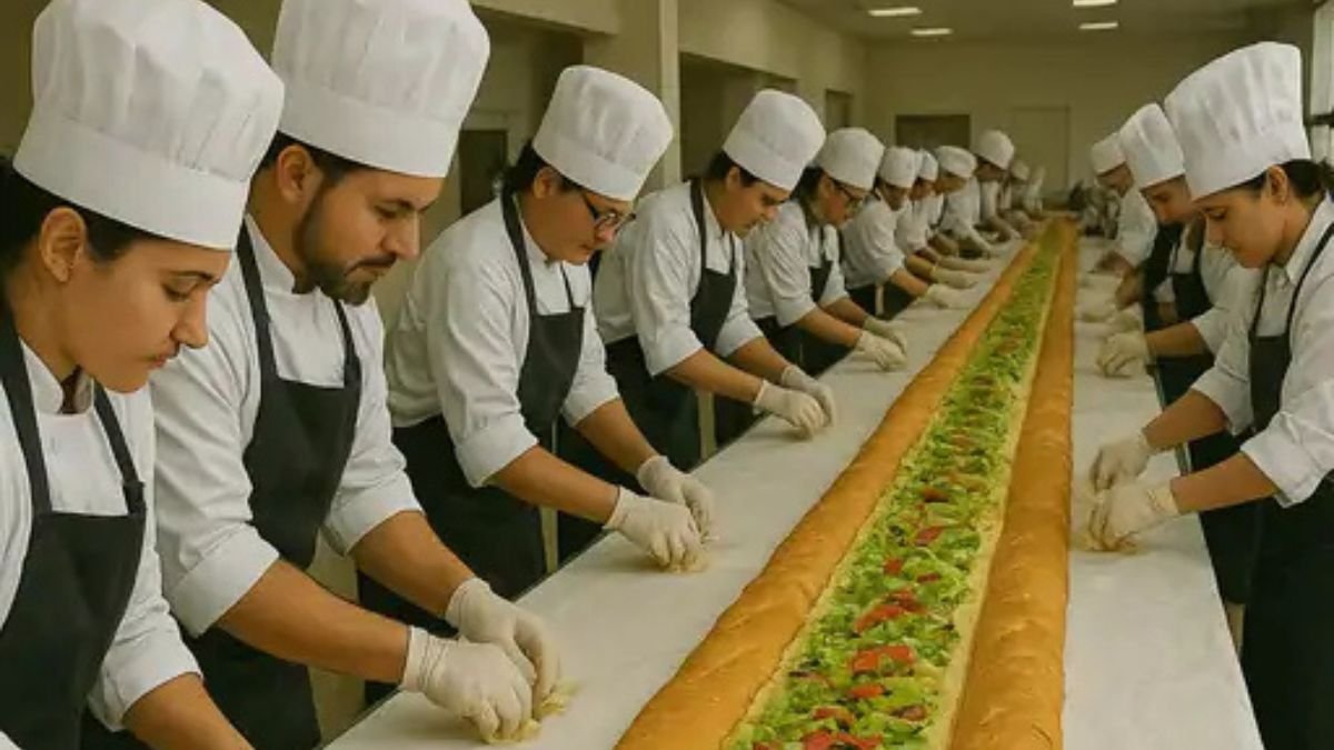 भोपाल में बना 250 फीट लंबा सैंडविच, IHM ने रचा नया कीर्तिमान