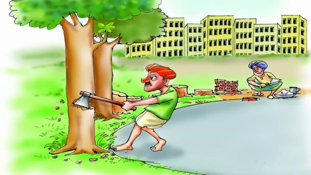 MP नगर में 150 पुराने पेड़ों पर संकट, कर्मचारियों और पर्यावरणविदों का चिपको आंदोलन