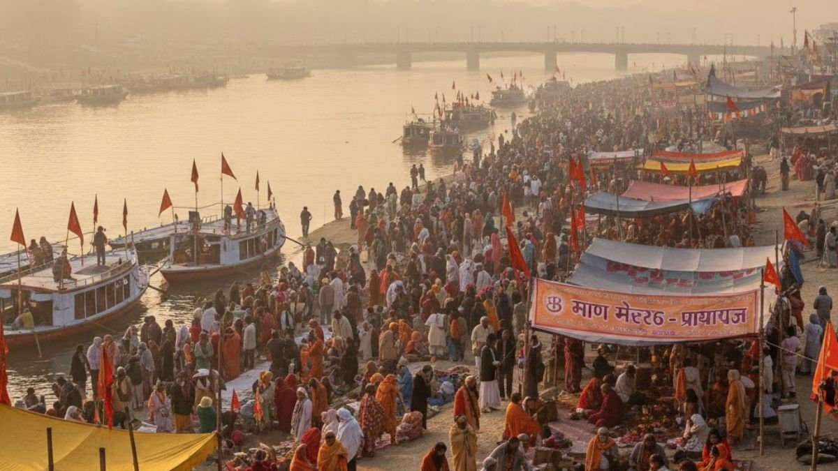 प्रयागराज माघ मेले में लगातार दूसरी आग, 10 से अधिक शिविर जलकर राख